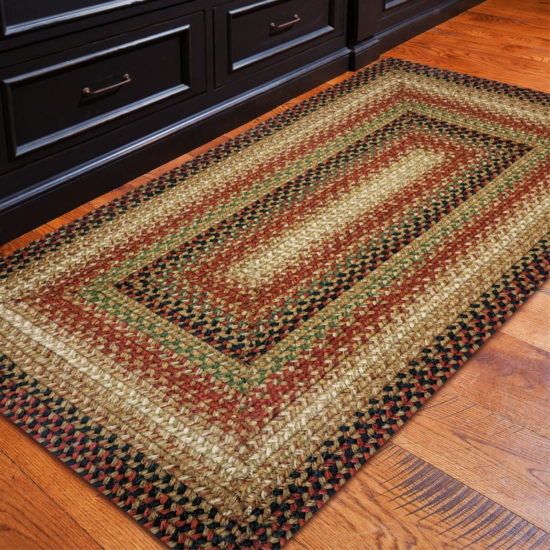 Homespice Gingerbread Jute Kitchen Rugs 27x45 - Country Braided Rugs for Kitchen Floor and Entryway, Durable, Pet Friendly and Easy to Maintain - Image 1
